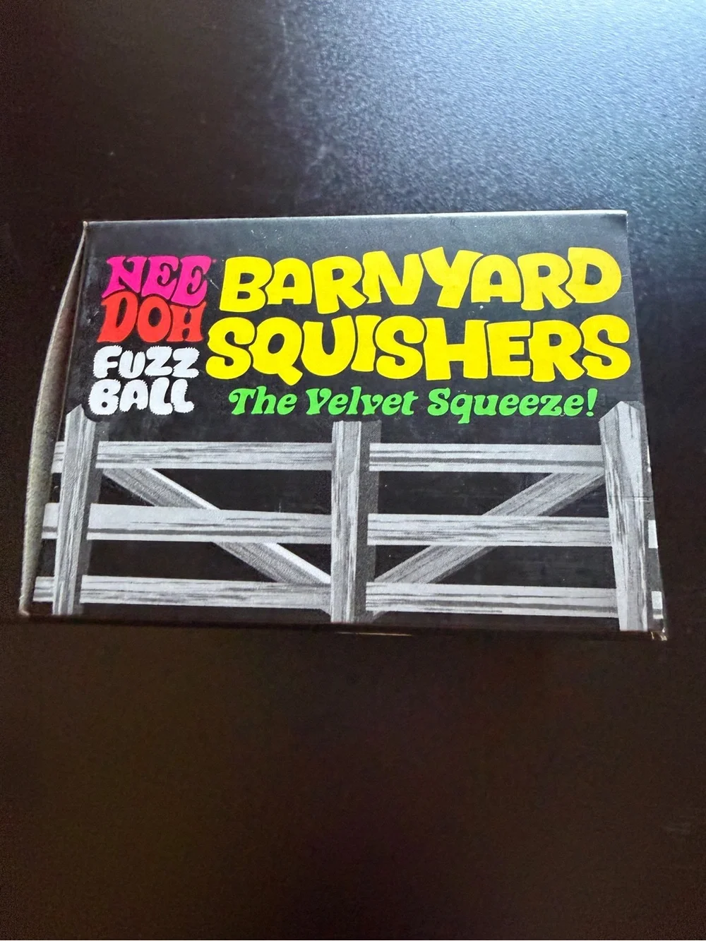 Nee Doh Schylling Barnyard Fuzz Ball Squishers Green Cow Velvet Squishy Squeeze